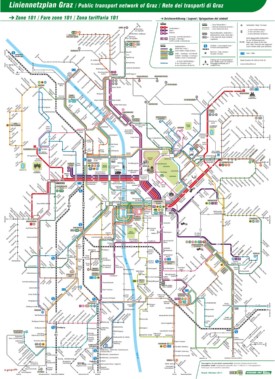 Graz public transport map