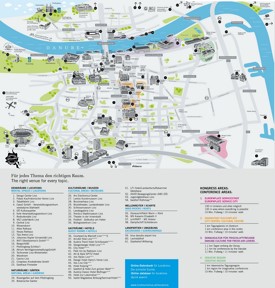 Linz hotels and sightseeings map