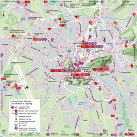 Salzburg train and bus map