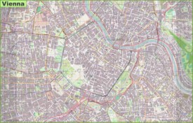 Large detailed map of Vienna