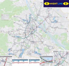 Vienna night public transport map