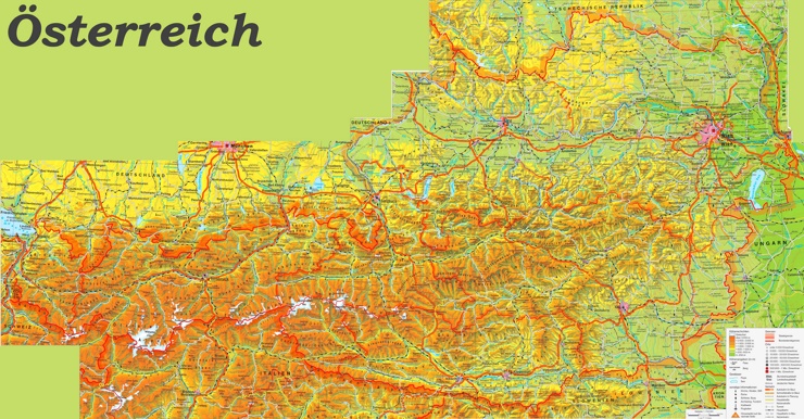 Large detailed map of Austria