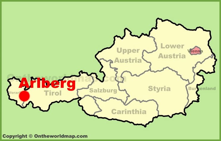 Arlberg location on the Austria Map