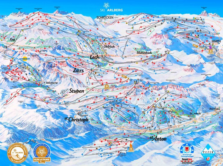 Arlberg ski map