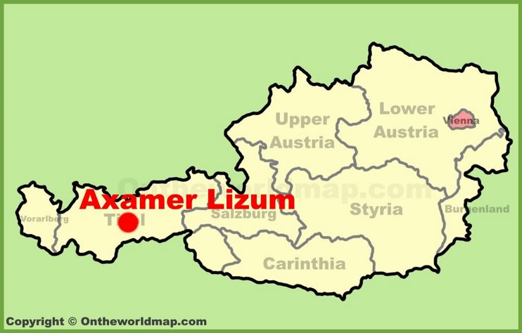 Axamer Lizum location on the Austria Map