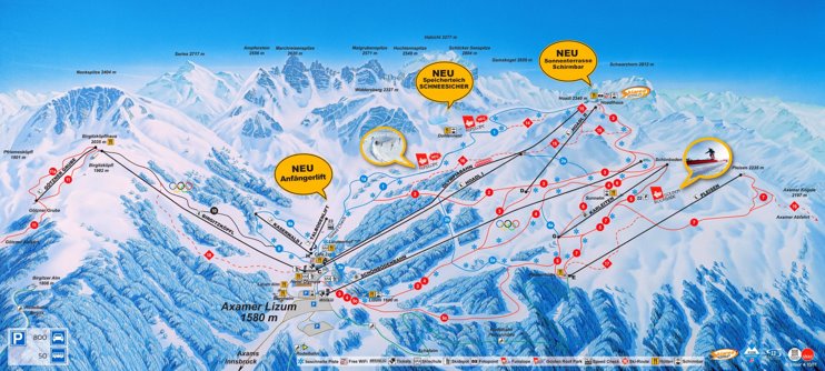 Axamer Lizum ski map