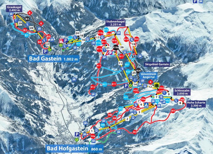 Bad Gastein ski map