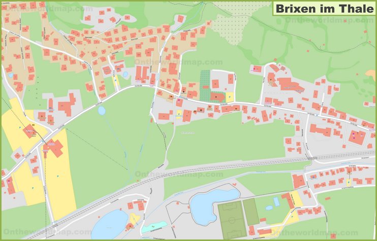 Detailed map of Brixen im Thale