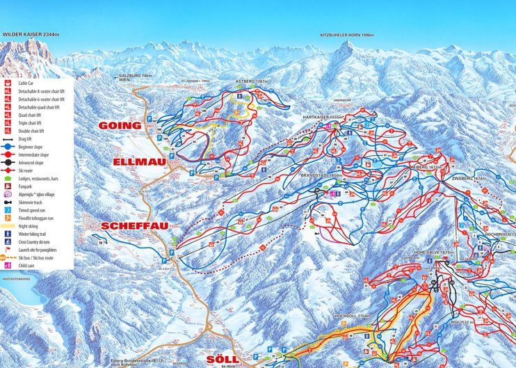 Ellmau ski map