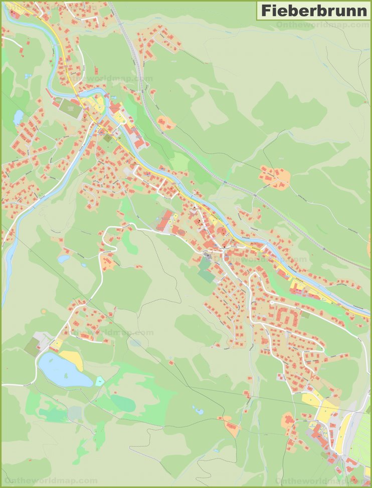 Detailed map of Fieberbrunn