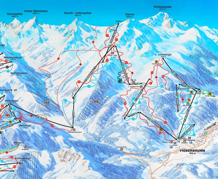 Fieberbrunn ski map