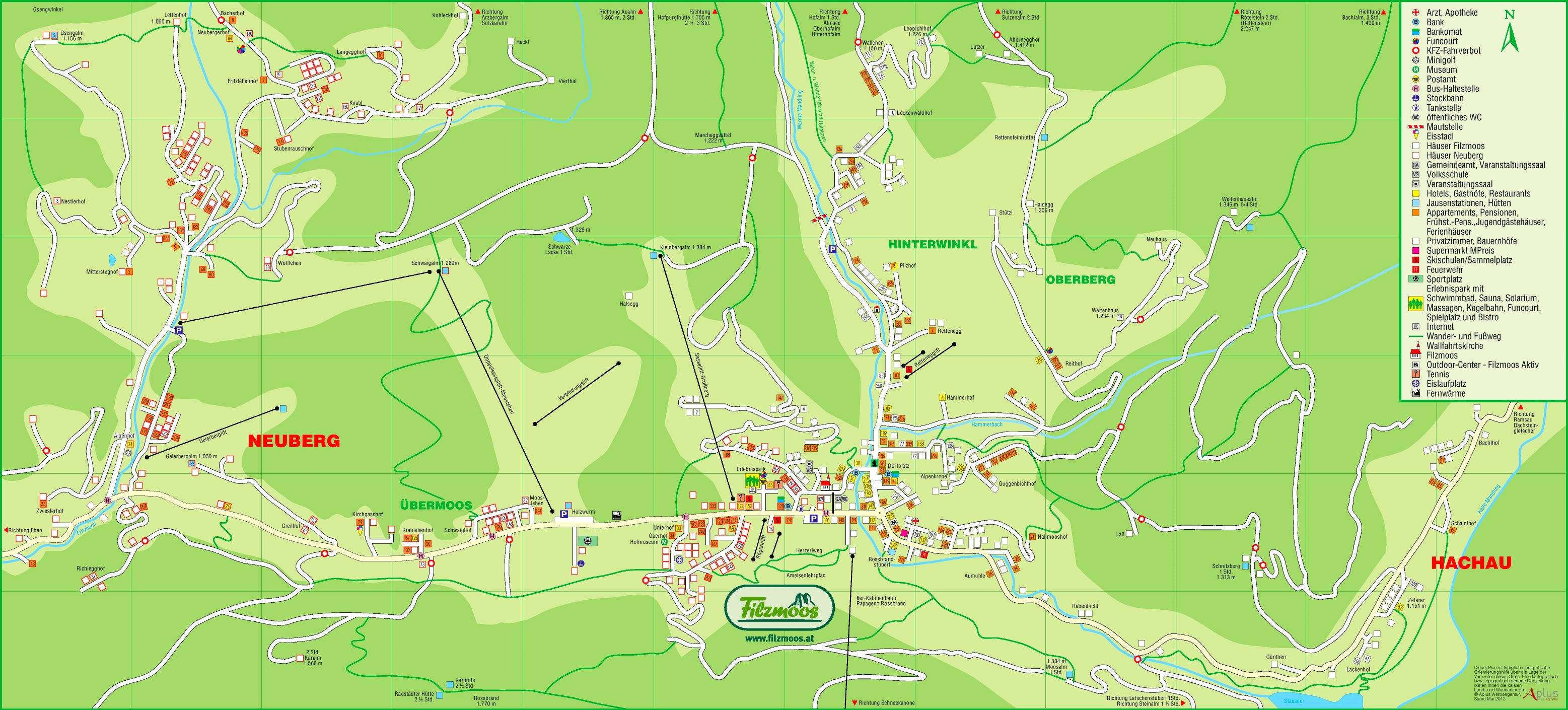 Filzmoos tourist map