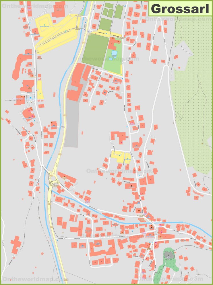 Detailed map of Grossarl
