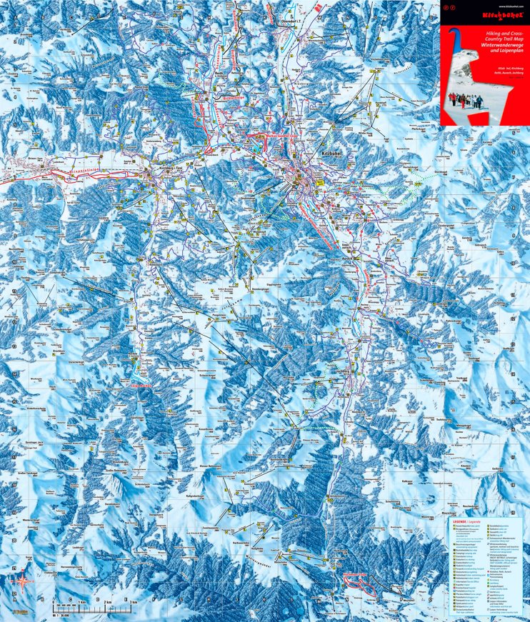 Kitzbühel hiking and cross country trails map