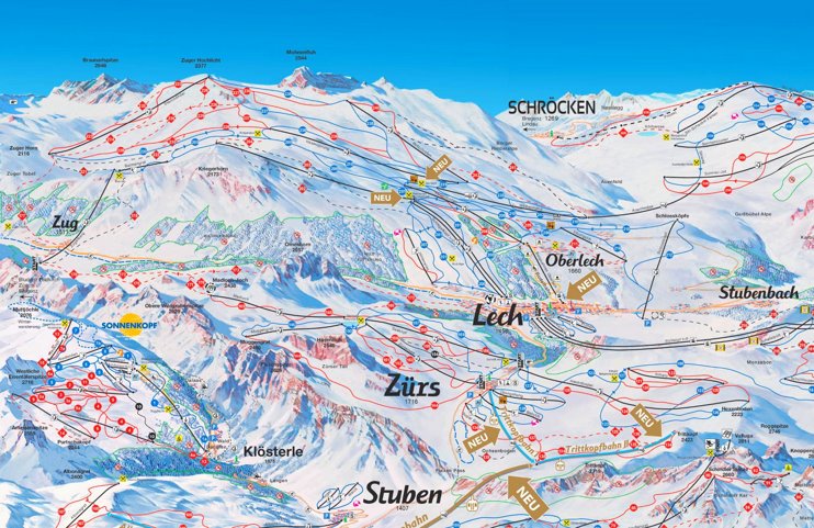 Lech Ski Map Max 
