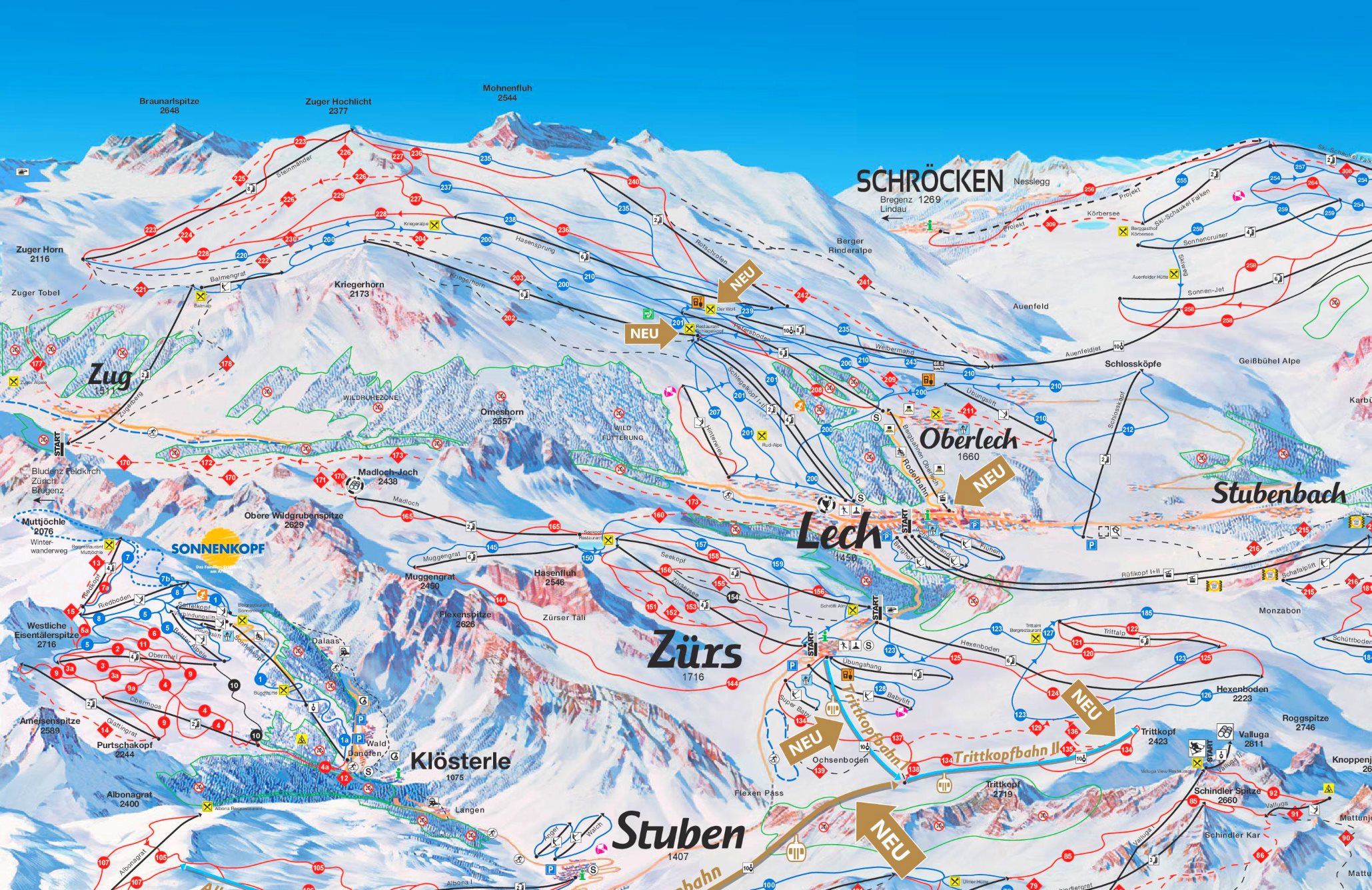 Lech ski map