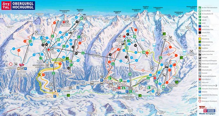 Obergurgl and Hochgurgl ski map
