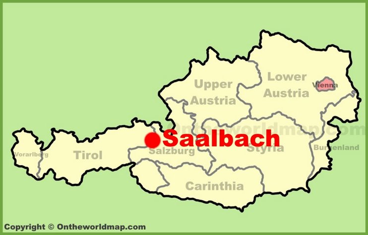 Saalbach location on the Austria Map