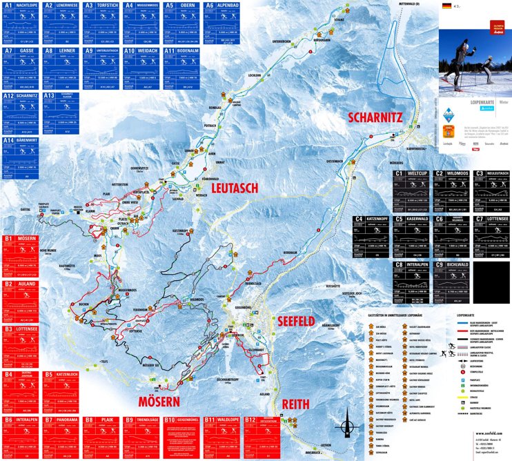 Seefeld cross country skiing map