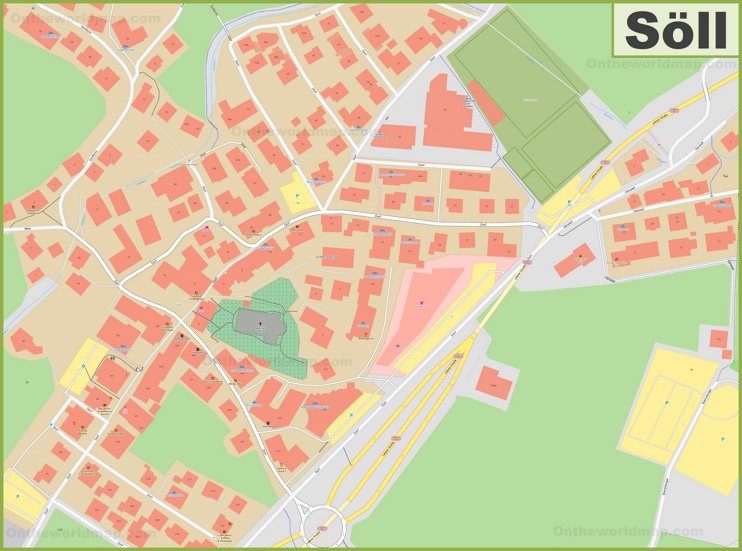 Detailed map of Söll