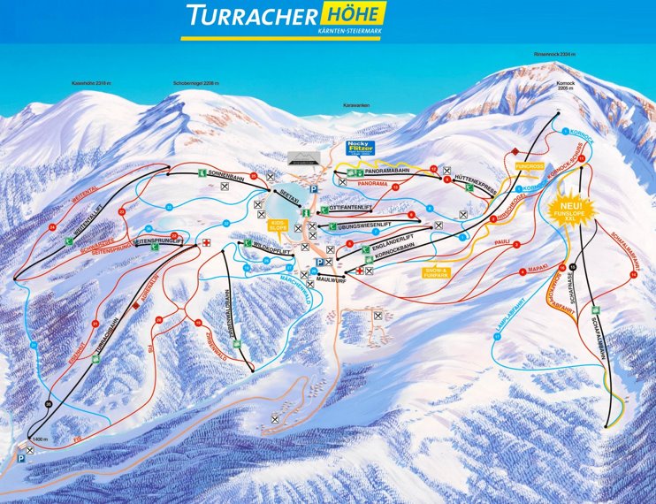 Turracher Höhe ski map