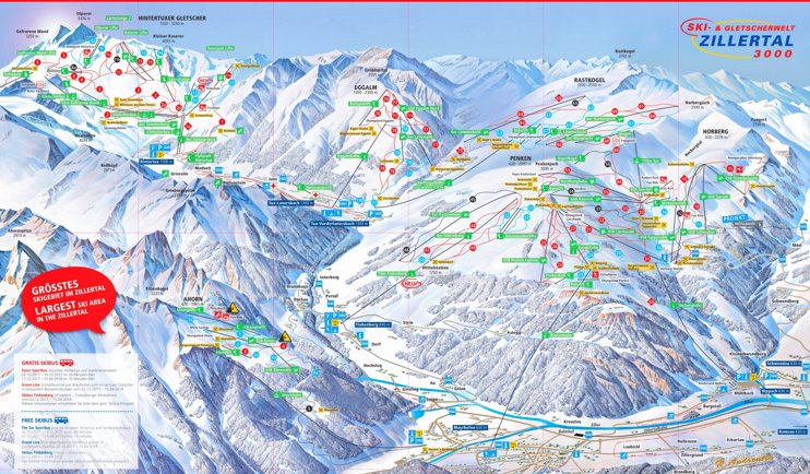 Zillertal 3000 ski map