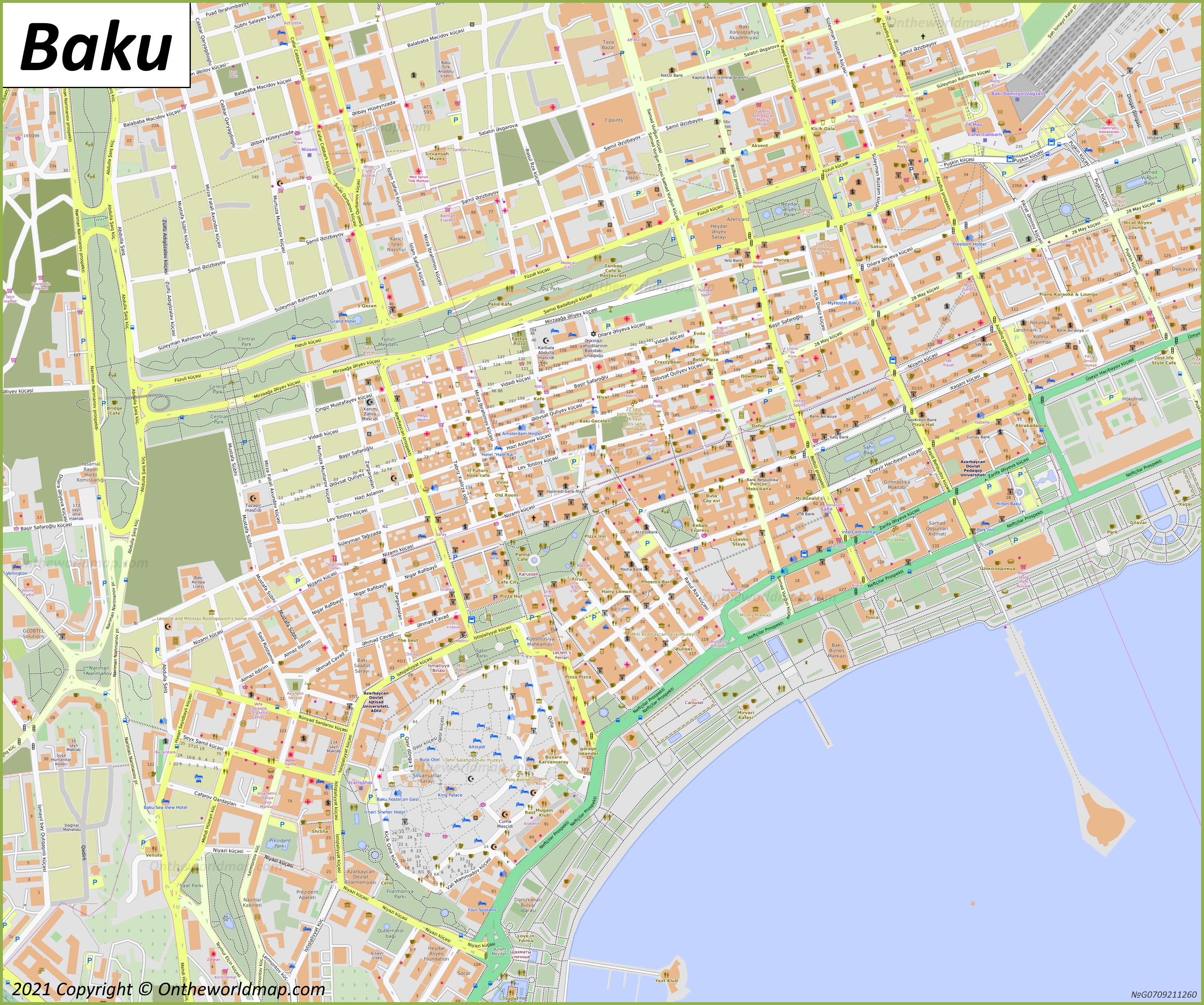 Baku City Center Map