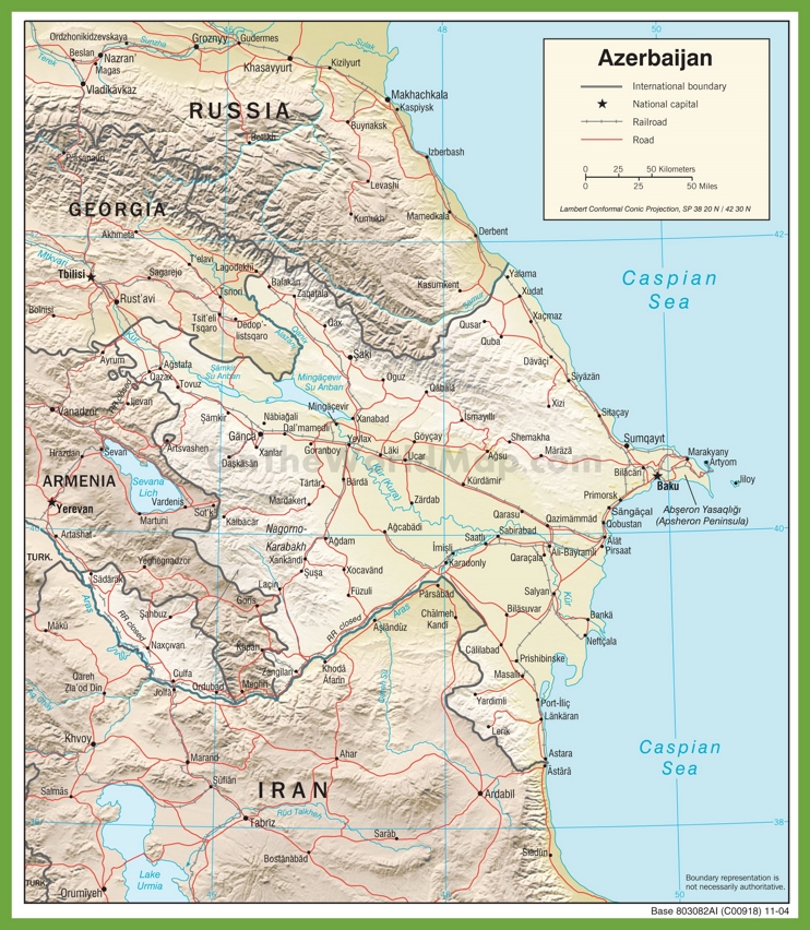 Political map of Azerbaijan
