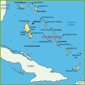 Bahama islands map