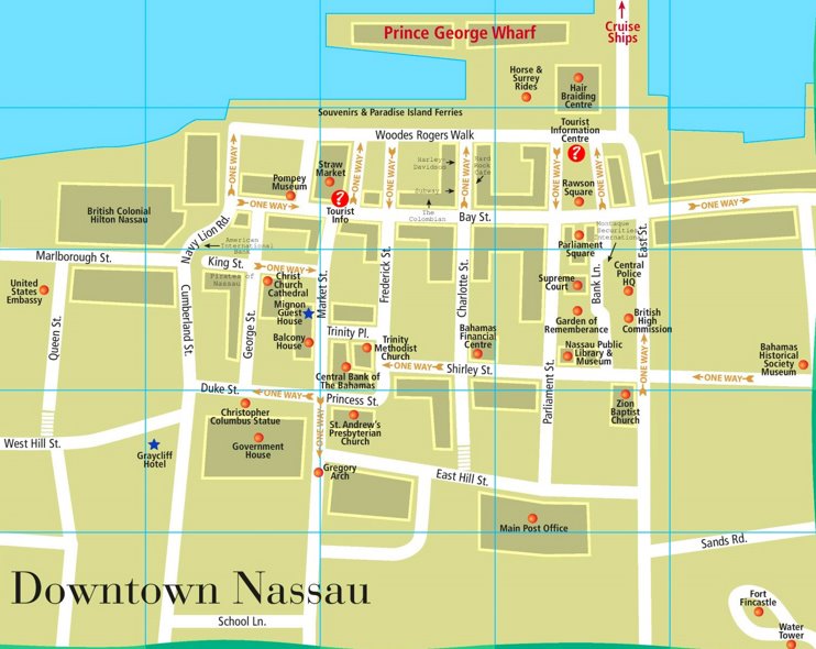 Nassau downtown map