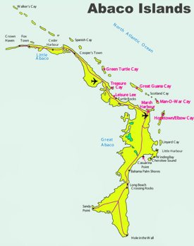 Abacos tourist map