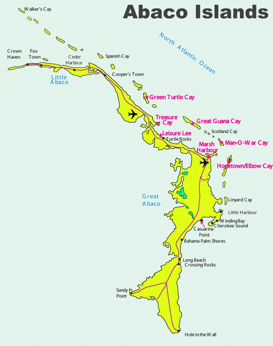Abacos Tourist Map 