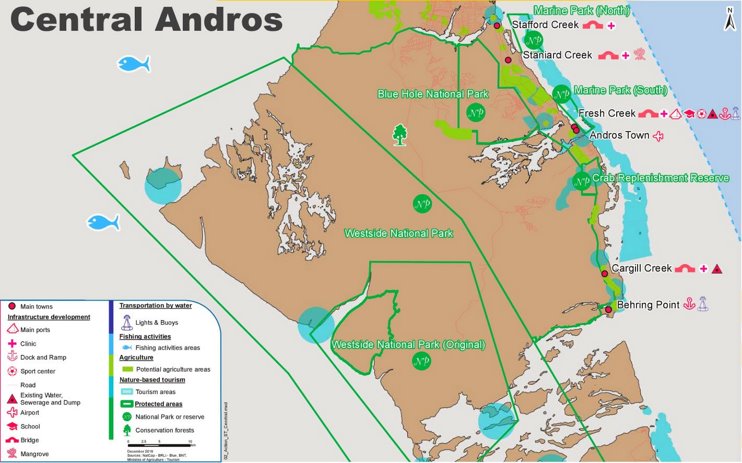 Central Andros Map