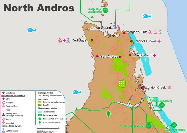 North Andros Map