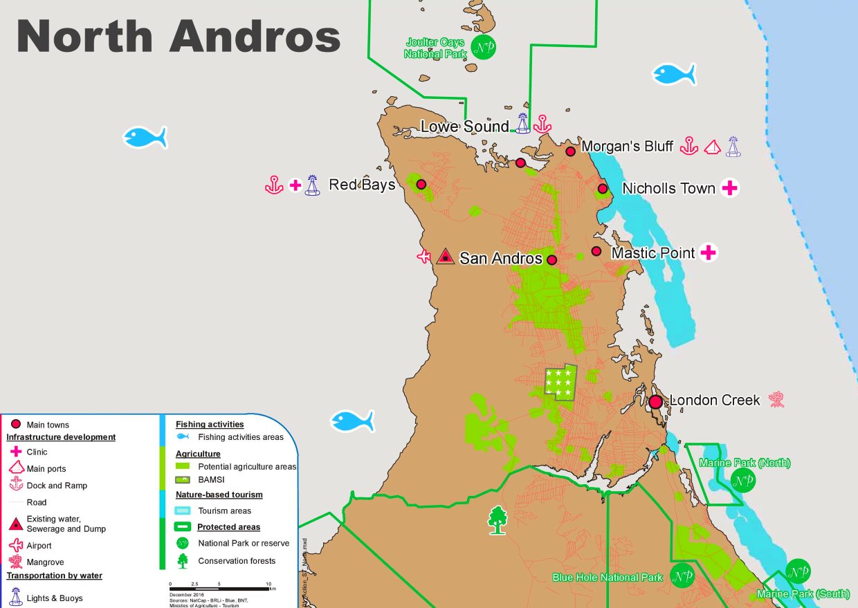 Map of Andros showing the study site on the north part of North
