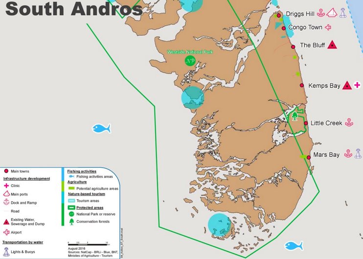 South Andros Map