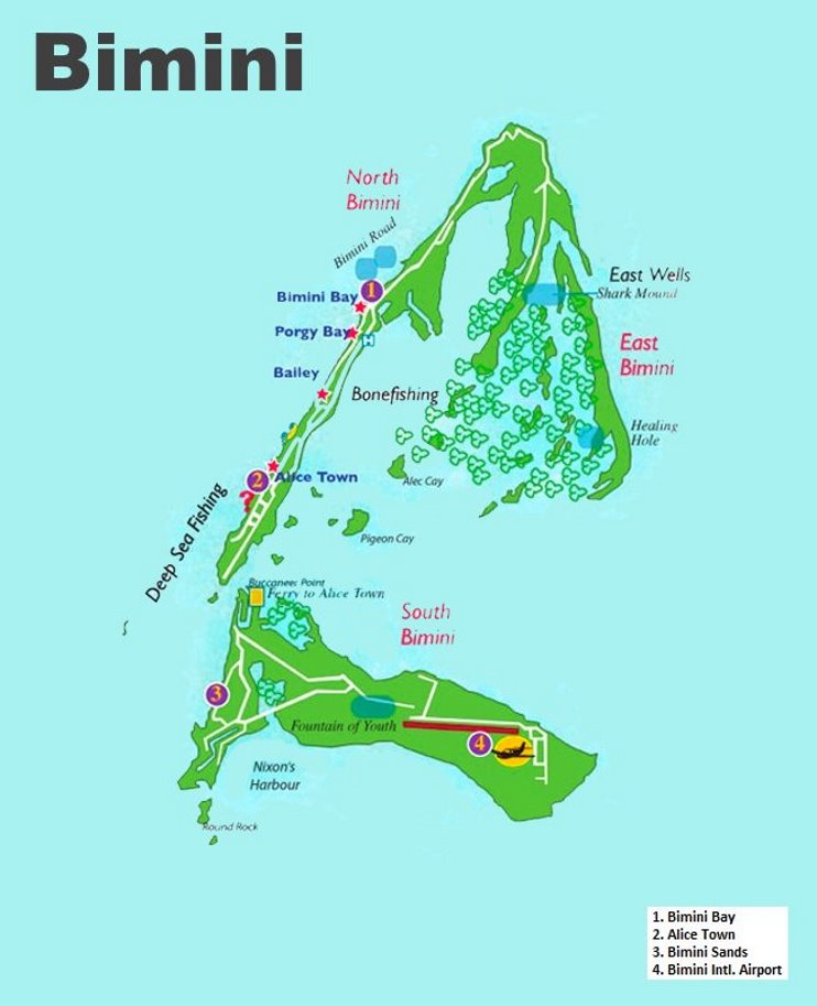 Bimini tourist map