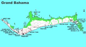 Detailed map of Grand Bahama