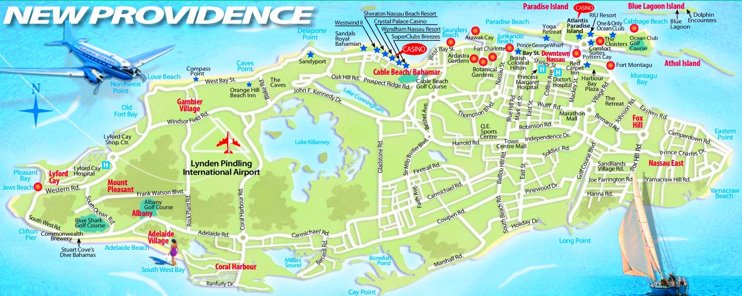 New Providence tourist map