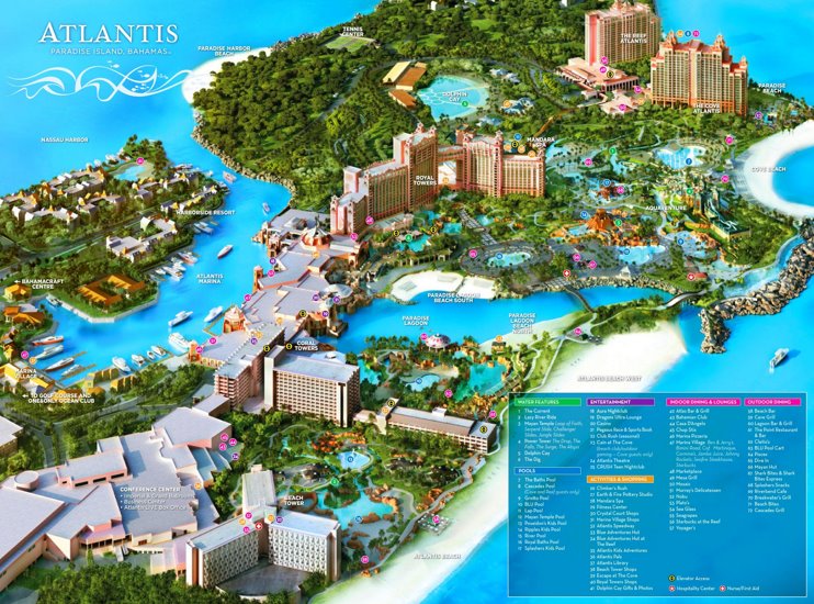 Atlantis Paradise Island tourist map