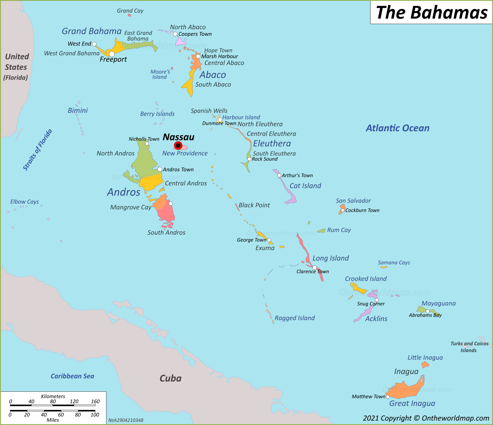 Large Detailed Political And Administrative Map Of Bahamas Bahamas   Map Of Bahamas 