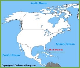 The Bahamas location on the North America map