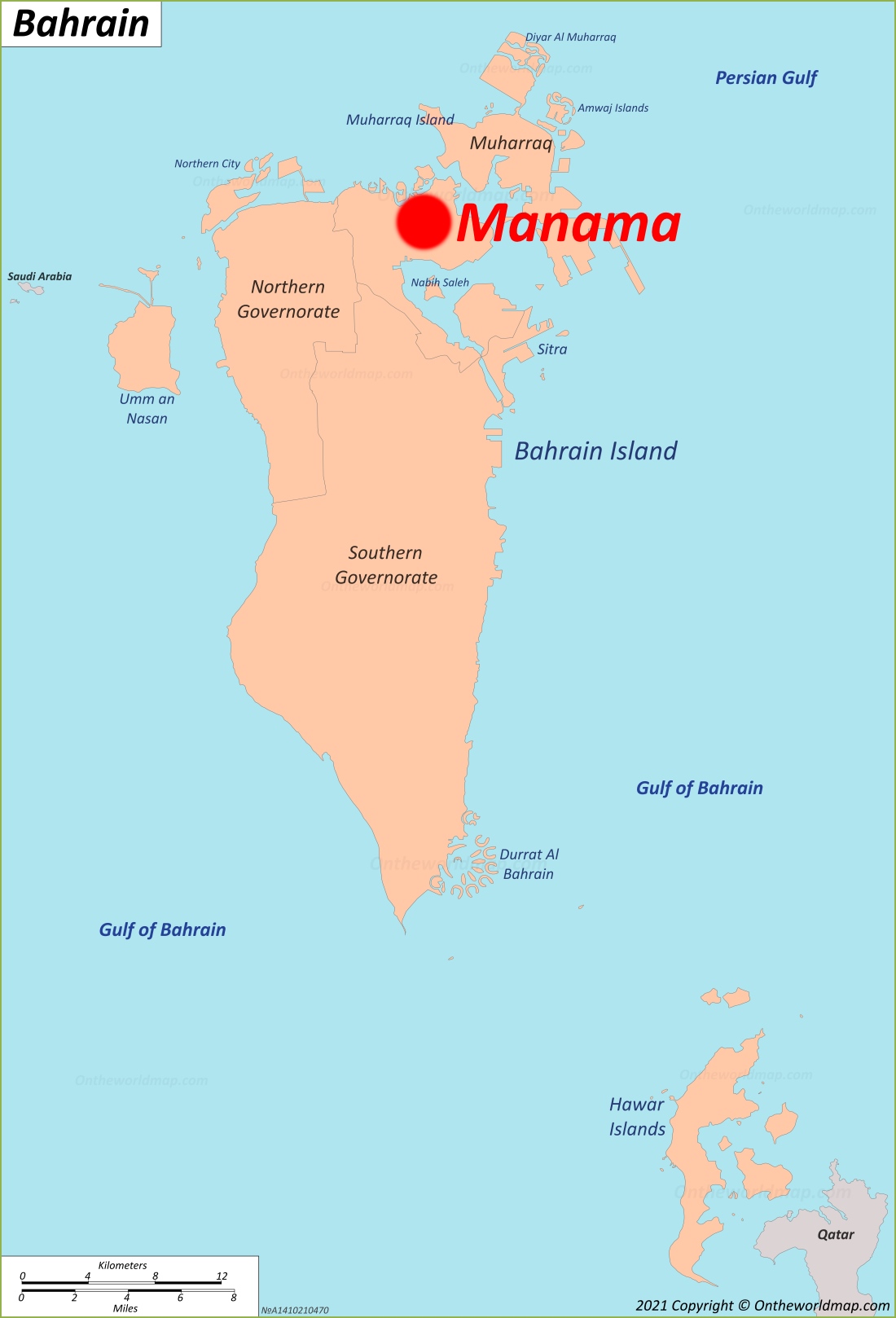 Manama Location On The Bahrain Map 