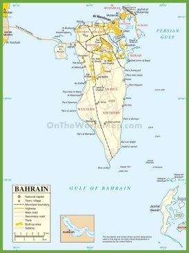 Large detailed map of Bahrain
