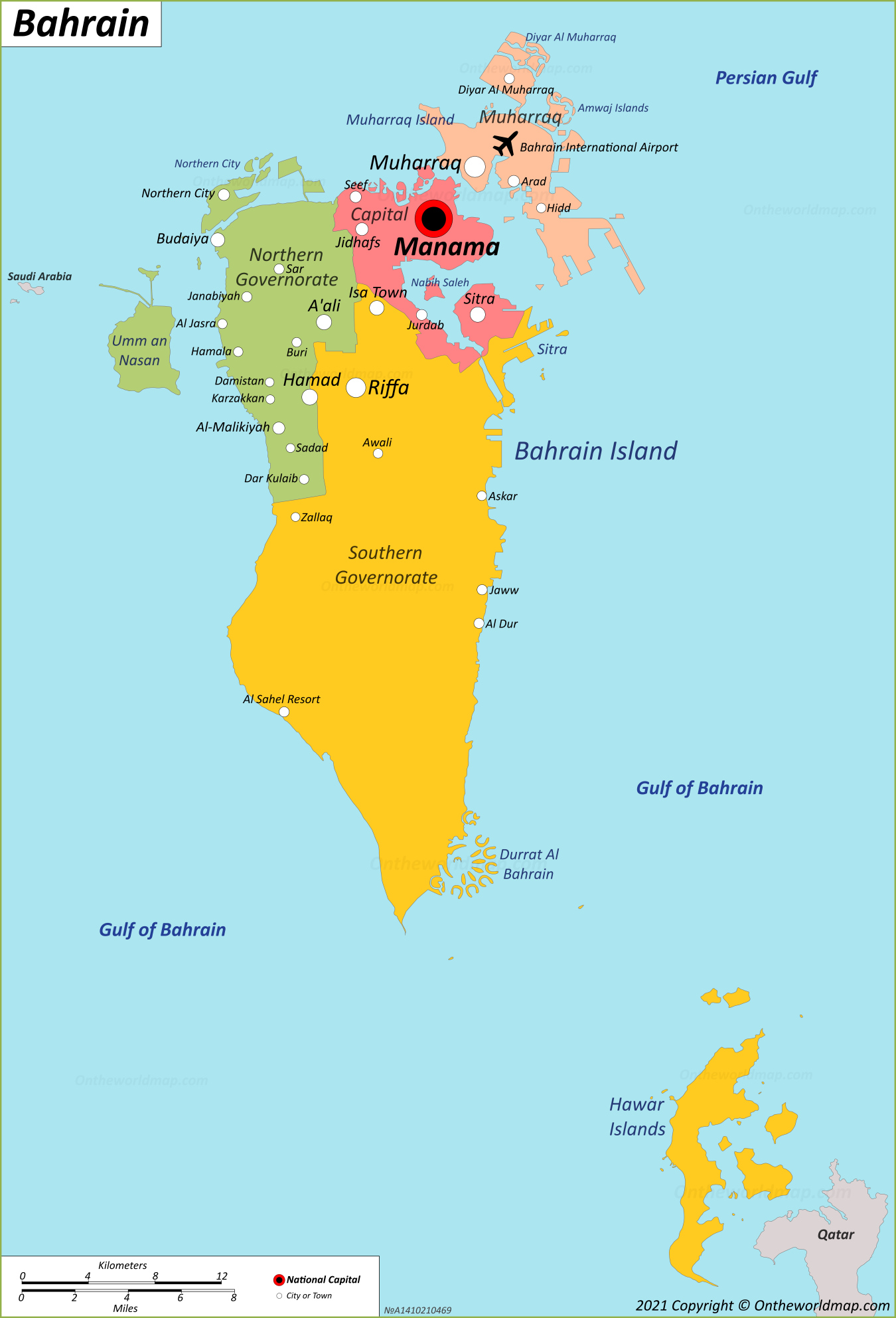 Bahrain In The Map Bahrain Map | Detailed Maps Of Kingdom Of Bahrain