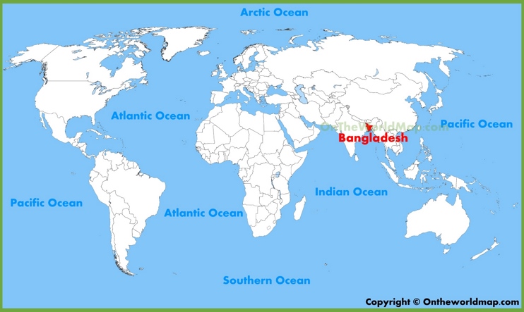 Bangladesh location on the World Map 
