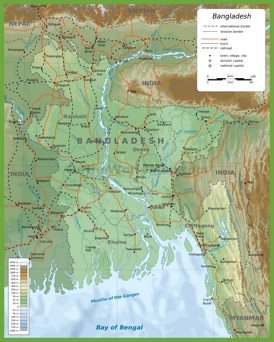 Bangladesh physical map