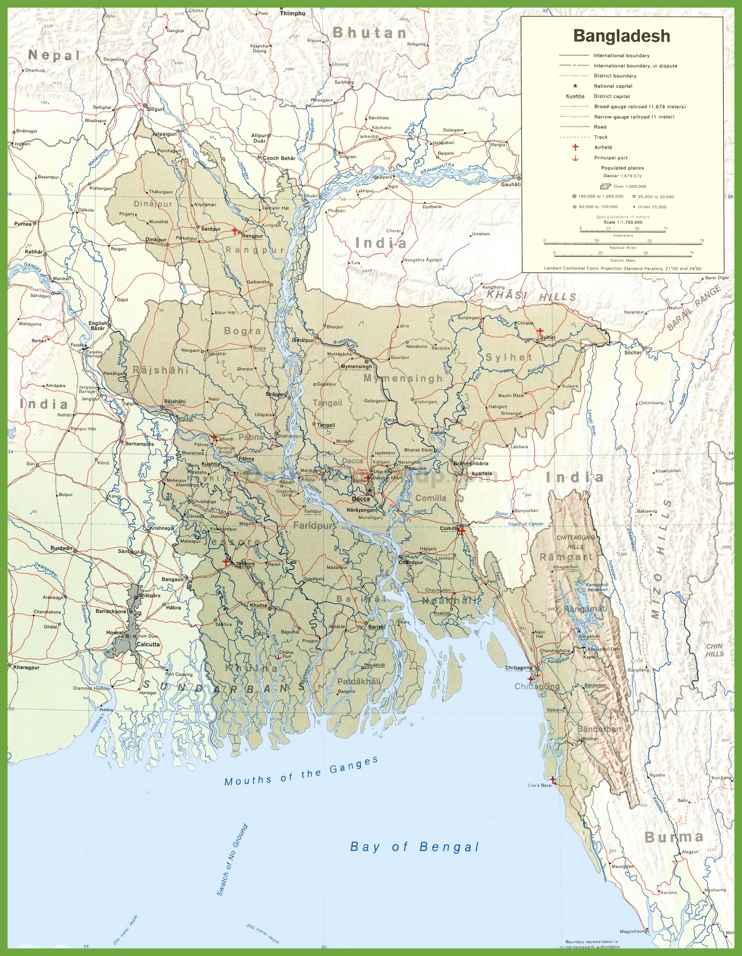 Road map of Bangladesh