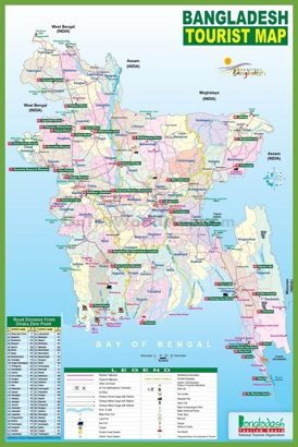Tourist map of Bangladesh