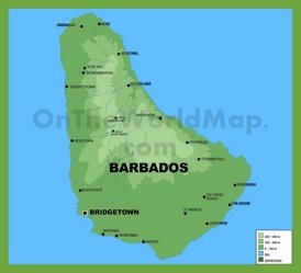 Barbados physical map